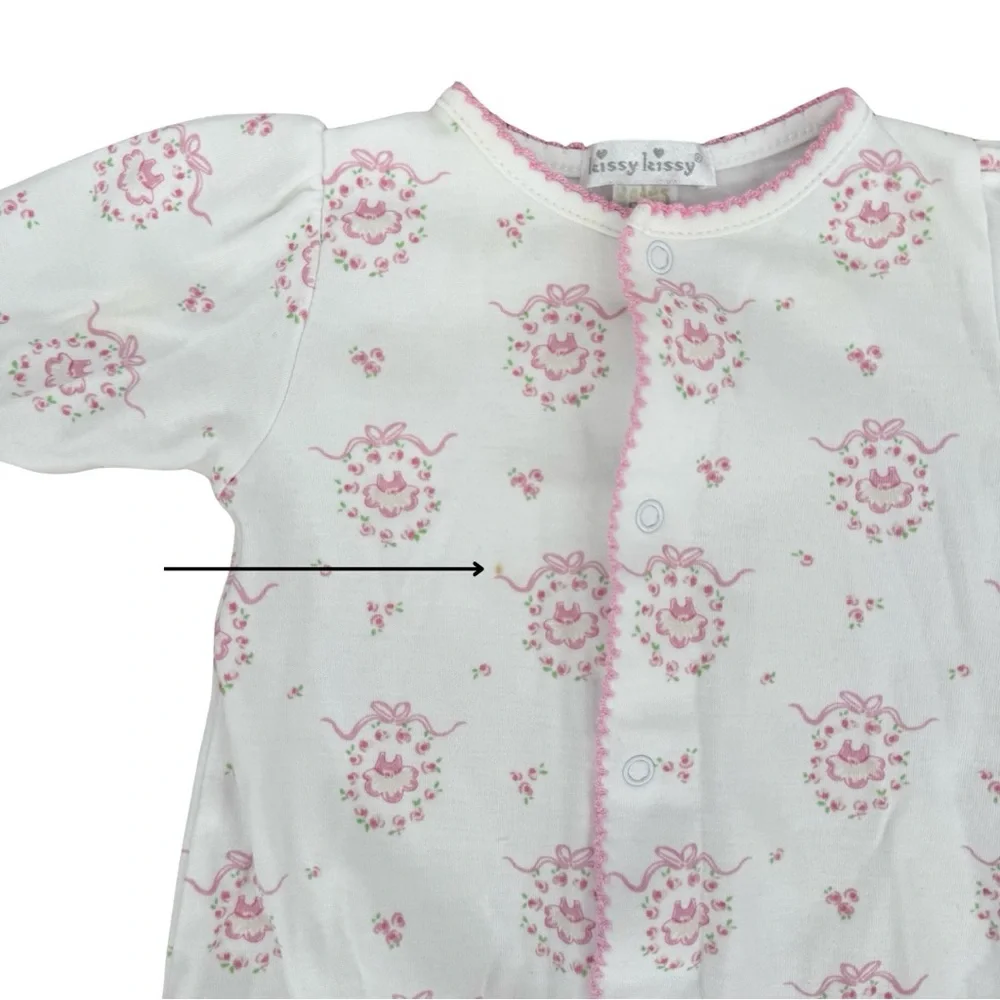Kissy Kissy Pink Ballet Tutu Print Convertible Playsuit Gown Preemie Pima Cotton